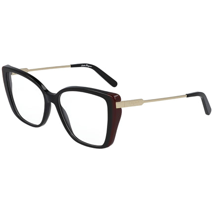 Salvatore Ferragamo Unisex Eyeglasses - Black Burgundy Full Rim Frame | SF2850 051 ,