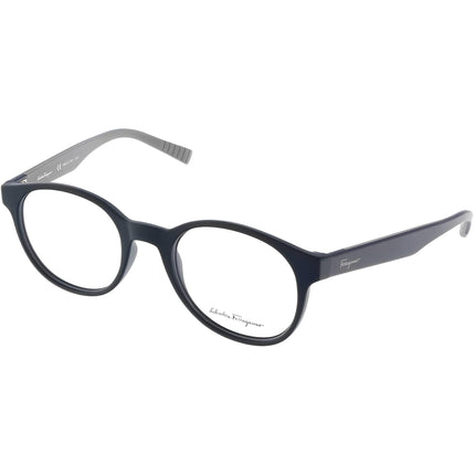 Salvatore Ferragamo Unisex Eyeglasses - Blue Havana Full Rim Round Frame | SF2879 414 ,