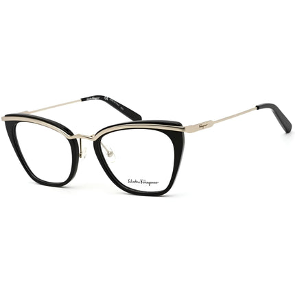Salvatore Ferragamo Unisex Eyeglasses - Shiny Black Metal Full Rim Frame | SF2205 978 ,