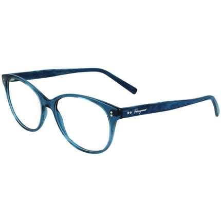 Salvatore Ferragamo Unisex Eyeglasses - Transpart Azure Blue Marble Frame | SF2911 431 ,