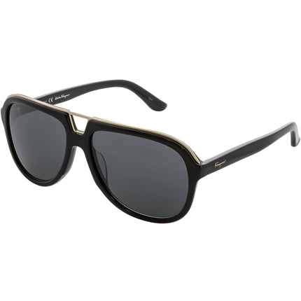 Salvatore Ferragamo Unisex Sunglasses - Black Full Rim Frame Grey Lens | SF730S 001 ,