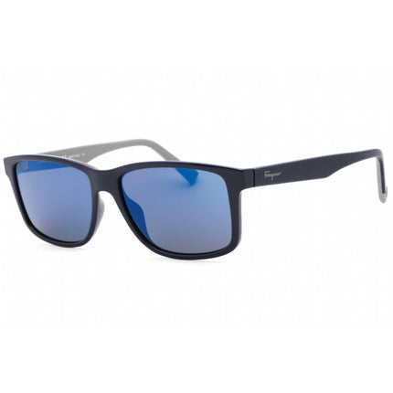 Salvatore Ferragamo Unisex Sunglasses - Blue/Grey Rectangular Plastic | SF938S 435 ,