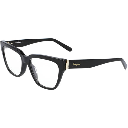 Salvatore Ferragamo Women's Eyeglasses - Black Full Rim Rectangular Frame | SF2893 001 ,