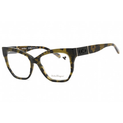 Salvatore Ferragamo Women's Eyeglasses - Green Tortoise Cat Eye Frame | SF2936 340 ,
