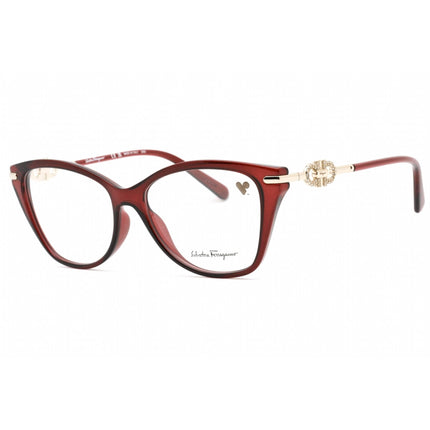 Salvatore Ferragamo Women's Eyeglasses - Transparent Wine Cat Eye Frame | SF2937R 655 ,