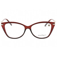 Salvatore Ferragamo Women's Eyeglasses - Transparent Wine Cat Eye Frame | SF2937R 655 ,