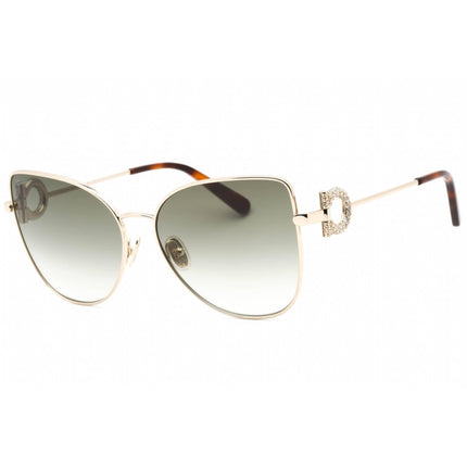 Salvatore Ferragamo Women's Sunglasses - Gold Metal Cat Eye Shape Frame | SF296SR 750 ,