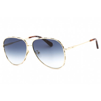 Salvatore Ferragamo Women's Sunglasses - Yellow Gold/Tortoise Metal Frame | SF268S 792 ,