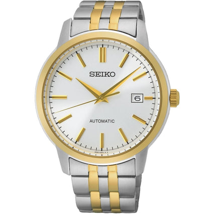Seiko Men's Automatic Watch - Essentials Silver Tone Dial Two Tone Bracelet | SRPH92 ,