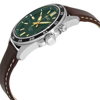 Seiko Men's Watch - Kinetic Green Dial Brown Genuine Leather Strap Quartz | SKA791 ,