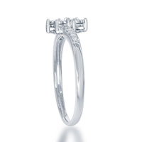 Sterling Silver 1/8th cttw Square Diamond Ring - DIW-1685 ,