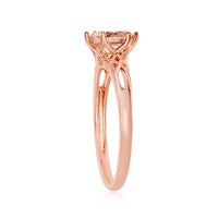 Sterling Silver 6-Prong 7mm Round Morganite CZ Ring - W-1938 ,