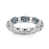 Sterling Silver CZ and Dark Gray Ice Eternity Ring - W-1487 ,
