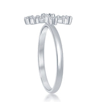 Sterling Silver CZ Snowflake Ring - W-1801 ,