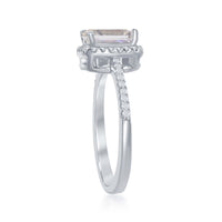 Sterling Silver Four-Prong White CZ Ring - W-1880 ,