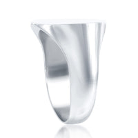 Sterling Silver Large Shiny Square Ring - W-1650 ,