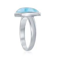 Sterling Silver Larimar Square Ring, Size 9 ,