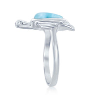 Sterling Silver Larimar Turtle Ring ,