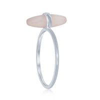Sterling Silver Marquise Rose Quartz Ring - W-1796 ,