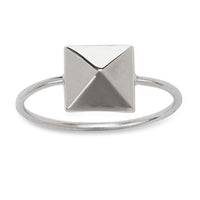 Sterling Silver Pyramid Style Square Ring - W-1334 ,