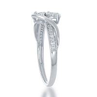 Sterling Silver Round Two Stone Diamond Ring - DIW-1686 ,