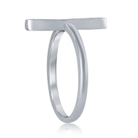 Sterling Silver Single Vertical CZ Bar Ring - W-1287 ,