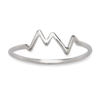 Sterling Silver Small Heartbeat Ring - W-1333 ,