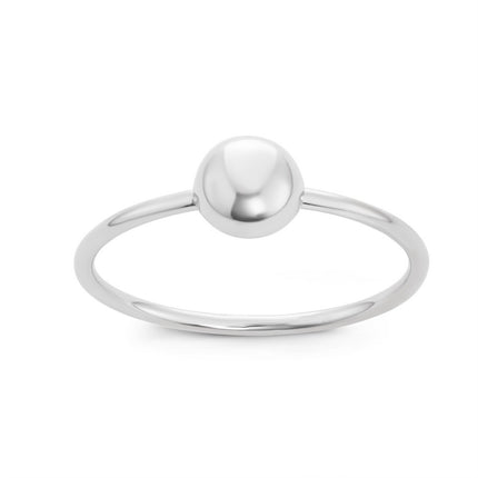 Sterling Silver Small Shiny Bead Ring - W-1540 ,