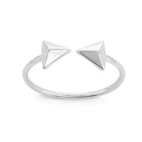 Sterling Silver Small Shiny Double Ended Arrow Ring - W-1539 ,