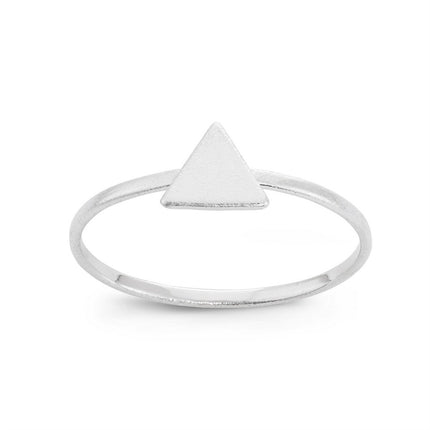 Sterling Silver Small Shiny Triangle Ring - W-1538 ,