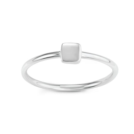 Sterling Silver Small Square Ring - W-1620 ,