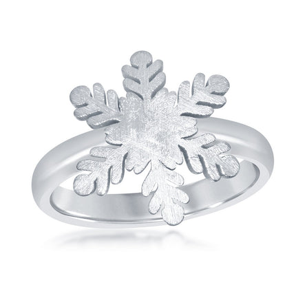 Sterling Silver Snowflake Ring - W-1799 ,