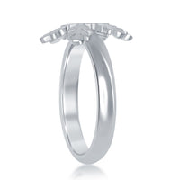Sterling Silver Snowflake Ring - W-1799 ,