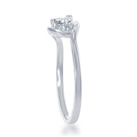 Sterling Silver Triangle Diamond Ring - DIW-1684 ,