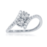 Sterling Silver Us2gether CZ with Thin CZ Sides Ring - W-1709 ,