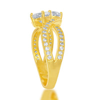 Sterling Silver Us2gether GP Open Side CZ Ring - W-1694 ,