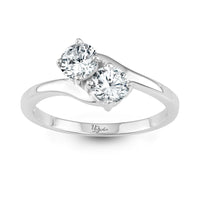 Sterling Silver Us2gether Two-Stone CZ Ring - W-1658 ,