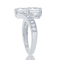 Sterling Silver Us2gether Two-Stone Overlapping CZ Ring - W-1675 ,