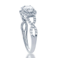 Sterling Silver Us2gether Two-Stone with CZ Border Ring - W-1673 ,