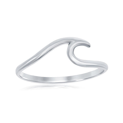 Sterling Silver Wave Design Ring - W-1949 ,