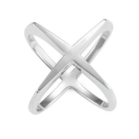Sterling Silver Wide Boxy X Ring - W-1631 ,