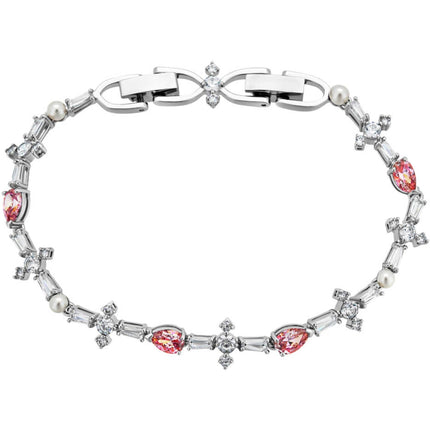 Swarovski Women's Bracelet - Perfection Pink, White Crystal Rhodium Plated | 5524544 ,