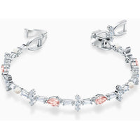 Swarovski Women's Bracelet - Perfection Pink, White Crystal Rhodium Plated | 5524544 ,