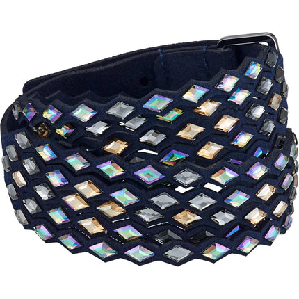 Swarovski Women's Bracelet - Power Blue Alcantara Fabric and Crystals | 5572735 ,