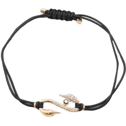 Swarovski Women's Bracelet - Power Rose Gold Plated Hook Black Cord | 5533508 ,