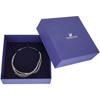 Swarovski Women's Choker Necklace - Lucia Rhodium Plated Clear Crystal Knot | 5388861 ,