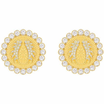 Swarovski Women's Clip Earring - Lucky Goddess White Crystal Gold Plated | 5464120 ,