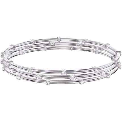Swarovski Women's Cluster Bangle - Moonsun Rhodium Plated Crystal Silver | 5508875 ,
