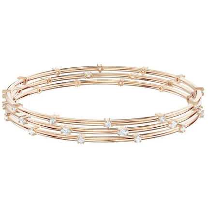 Swarovski Women's Cluster Bangle - MoonSun White Crystal Rose Gold Plated | 5486623 ,