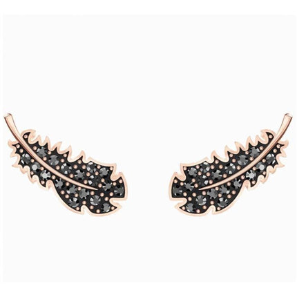 Swarovski Women's Earrings - Power Rose Gold Plated Black Crystals | 5516010 ,